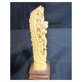 Art Pottery Vase, Carved Figurine, and Set of 4 Animal Slate Coasters