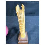 Art Pottery Vase, Carved Figurine, and Set of 4 Animal Slate Coasters