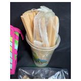 Assorted Art and Craft Supplies with Brush Set, Paper, and Ephemera