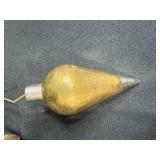 Collection of Vintage Hand Tools and Brass Hardware in Storage Bin