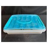 Collection of Vintage Hand Tools and Brass Hardware in Storage Bin