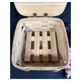 Picnic Basket Set with Black Speckled Dishes, Red Napkins, and Giraffe Art