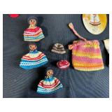 Vintage Folk Art Collection with Sock Monkeys, Carved Faux Claws, and Handmade Dolls