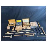 Collection of Jewelry Making and Metalworking Tools with Hammers and Dapping Sets