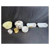 Vintage Milk Glass and Ceramic Kitchenware Collection - Bowls, Mugs, Casserole Dishes