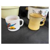 Vintage Milk Glass and Ceramic Kitchenware Collection - Bowls, Mugs, Casserole Dishes