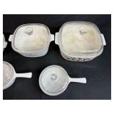 Set of Vintage CorningWare Casserole Dishes with Glass Lids