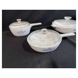 Set of Vintage CorningWare Casserole Dishes with Glass Lids