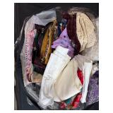 Collection of Vintage Linens, Tablecloths and Textiles in Zippered Storage Bag