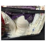 Collection of Vintage Linens, Tablecloths and Textiles in Zippered Storage Bag