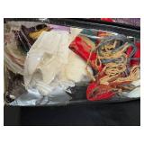 Collection of Vintage Linens, Tablecloths and Textiles in Zippered Storage Bag