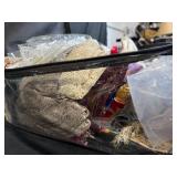 Collection of Vintage Linens, Tablecloths and Textiles in Zippered Storage Bag