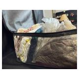 Collection of Vintage Linens, Tablecloths and Textiles in Zippered Storage Bag