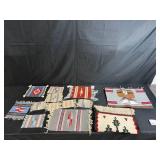 Collection of Woven Wool Rug Placemats and Coasters with Southwestern Designs