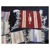 Collection of Woven Wool Rug Placemats and Coasters with Southwestern Designs