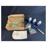 Tie-Dye Kit with 3 Bottles Indigo Rit Dye, Fabric, Rubber Bands, Marbles, Wooden Spoon - contents unverified