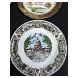 Vintage Collector Plate and Souvenir Dish Set Including Spode, Hawaii 50th State, and Washington DC