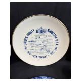 Vintage Collector Plate and Souvenir Dish Set Including Spode, Hawaii 50th State, and Washington DC