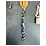 Collection of Vintage Padlocks, Chains, and Lock Hardware