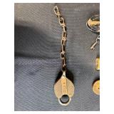 Collection of Vintage Padlocks, Chains, and Lock Hardware
