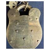 Collection of Vintage Padlocks, Chains, and Lock Hardware