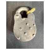 Collection of Vintage Padlocks, Chains, and Lock Hardware