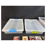 Collection of Country Music Cassette Tapes with Motorola Cassette Recorder and Storage Bins