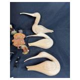 Collection of Vintage Wooden Carvings, Figurines, and Trinkets