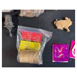 Collection of Vintage Wooden Carvings, Figurines, and Trinkets