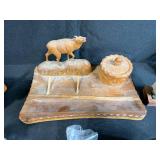 Collection of Vintage Wooden Carvings, Figurines, and Trinkets