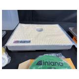 Inland Glass Art Grinder Lot with Tray, Grid Surface, Blade, and Storage Container