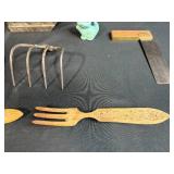 Collection of Vintage Hand Tools and Collective Small Cat Figurine