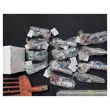 Mixed Household and Garage Lot: Bins, Brushes, Tools, Wind Chimes, Mug