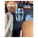 Vintage Collectibles and Novelty Items Assortment Inc Hand Carved Hiker Figurine with Storage Bin