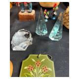 Vintage Collectibles and Novelty Items Assortment Inc Hand Carved Hiker Figurine with Storage Bin