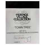 Dept 56 Heritage Village Collection Town Tree Porcelain Accessory Set of 5