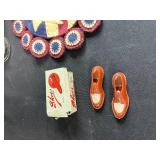 Vintage Americana Collectibles Lot with Cigar Boxes, Toys, and Patriotic Decor