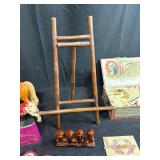 Vintage Americana Collectibles Lot with Cigar Boxes, Toys, and Patriotic Decor