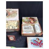 Vintage Americana Collectibles Lot with Cigar Boxes, Toys, and Patriotic Decor