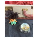 Assorted Vintage Collectibles and Trinkets with Samsonite Suitcase