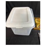 Large Collection of Vintage and Modern Scarves with Storage Bin