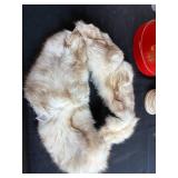 Assorted Vintage and Household Items Including Globe, Fur Collar, Tins, and Storage Bags