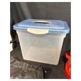 Assorted Vintage and Household Items Including Globe, Fur Collar, Tins, and Storage Bags