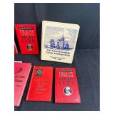 Collection of Cookbooks and Bartender Guides with Storage Bin