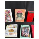 Collection of Cookbooks and Bartender Guides with Storage Bin