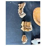 Vintage Doll, Swedish Dala Horse Linens, Wood Plate, Miniature Figures and Storage Bin Lot