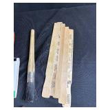 Large Assortment of Paint Brushes, Stirrers, Spurs, Small Containers and Art Brushes