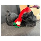 Holiday Decor Lot with Stuffed Snowman, Plush Dog, and Framed Cork Board