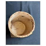 Set of 3 Vintage Handcrafted Birch Bark Trinket Boxes with Clear Plastic Tub