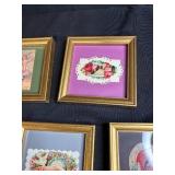 Collection of Framed Victorian Trade Cards and Die-Cut Prints